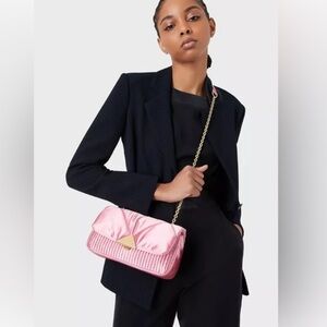 Emporio Armani Quilted Satin Clutch Bag With Shoulder Strap